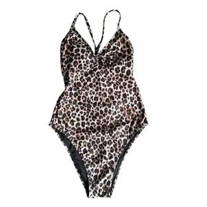 No Boundaries Leopard Print One Piece Bathing Suit With Cut-Out Back Size XS thumbnail 3