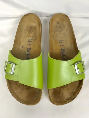 Betula by Birkenstock Catalina Lime Green Single Buckle Slide Sandals Sz 10 thumbnail 7