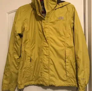 North Face lime green rain jacket thumbnail 1