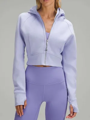 Lululemon Scuba Full-Zip Cropped Hoodie Lilac Smoke Purple Size 8 thumbnail 1