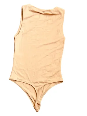 Aritzia Babaton Muscle Tank Bodysuit in Beige Tan | Small thumbnail 2