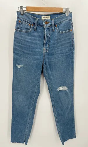 Madewell The Perfect Vintage Jean Women 26 Blue Medium Wash Raw Hem CKP461199646 thumbnail 1