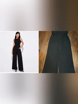 Cider Black Solid Sleeveless Wide Leg Jumpsuit Size XL NWT thumbnail 2