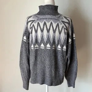 Badgley Mischka Fair Isle Turtleneck Sweater Size L thumbnail 5