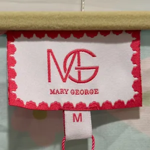 NEW $188 Mary George Stella Top Sz M Bright Color Paradise Punch RicRac Cotton thumbnail 4