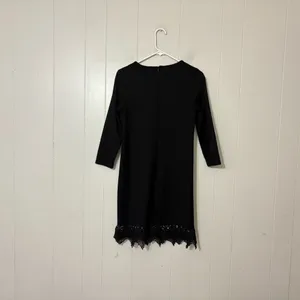 Few Moda Long Sleeve Black Mini Dress Lace Trim Hem Cocktail Party Dress Size Sm thumbnail 5