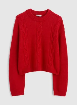 Madewell Crimson red CloudSoft Drop-Shoulder Sweater Size Small Nautical preppy thumbnail 1