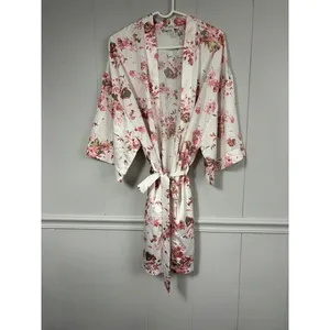 Icing Satin Floral Bridal Bar Belted Robe L/XL Sleepwear Loungewear Wedding thumbnail 5