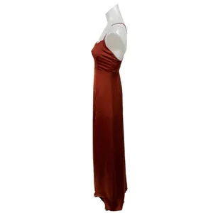 Showpo Women's Orange Sleeveless Cross Back Slit Maxi Flared A-Line Tank Dress 0 thumbnail 2