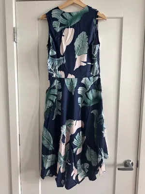 Tropical High Low Dress Blue Size L thumbnail 4