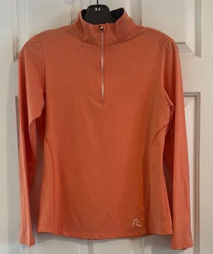 Rhoback Long Sleeve Quarter-Zip Pullover in‎ Coral thumbnail 1