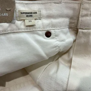 NWT Madewell Drawstring High Waist Superwide Leg Jeans (Vintage Canvas) thumbnail 9