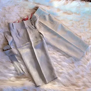 Guess Jeans Gray Belted Linen Cropped Pants Size 26 thumbnail 1