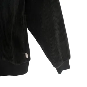 Brixton Sweater Womens Small Black Corduroy Crewneck Pullover Emo Goth Dark thumbnail 10