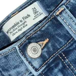 abercrombie and fitch slim straight ultra high rise denim jeans women’s 00r 24 thumbnail 5