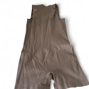 Ribbed Seamless Sleeveless Romper | Taupe Brown | Size L/XL (One Size Stretch) thumbnail 3