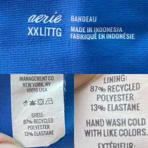 Aerie Womens Swim Bikini Top Bandeau Blue One Shoulder Strap Size XXL thumbnail 7