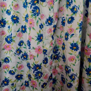 Draper James blue and pink floral short sleeve kimono/robe with tie front Sz MED thumbnail 8