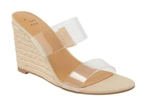 NEW A New Day Ansel Double Band Open Toe Wedge Heels 93320229 Tan Brown 6.5M thumbnail 1