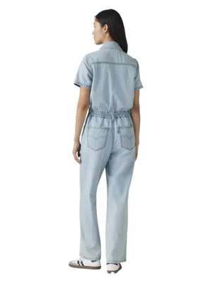Levi’s Type III Short Sleeve Denim Jumpsuit Light Wash Small thumbnail 2