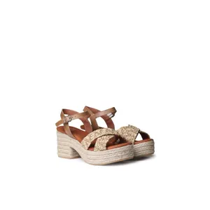 Toni Pons Atenes Platform Block Heel Espadrille Sandal Size 37 Beige Tan NWOT thumbnail 2