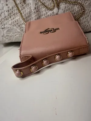 Love Moschino Dusty Pink Mini Crossbody with Gold Logo and chain strap thumbnail 4