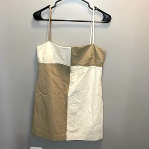 BEC & BRIDGE‎ Artie Mini Dress Tan/White Size 8 thumbnail 2
