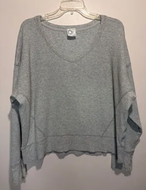Offline By Aerie Long Sleeve Waffleknit Oversized Top Thumb Holes Size Small thumbnail 1