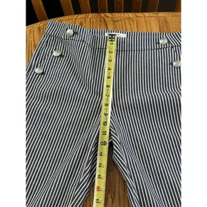 LOFT Women's Blue/White Striped The Riviera Slim Ankle Pants -6 thumbnail 7