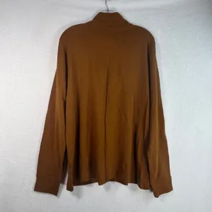Lands End Size XL Tall Brown Relaxed Fit Long Sleeve Mock Neck T-Shirt thumbnail 2