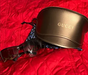 Gucci Black Sunglasses with Gold Case thumbnail 1