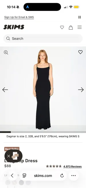 Skims Long Dress Black thumbnail 2