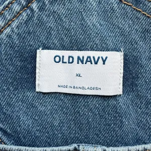 Old Navy Overall Shorts Women's XL Blue Denim Shortalls Cuffed Classic thumbnail 8