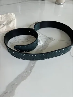 Nicoli Dark Green Studded Belt leather thumbnail 6