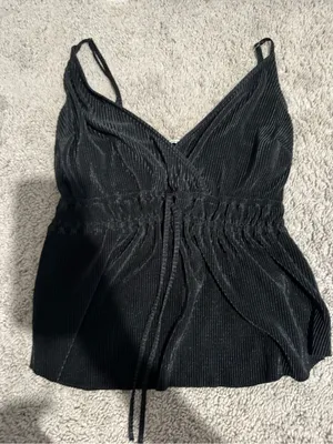 Abercrombie & Fitch Black V-Neck Drawstring Cami thumbnail 1