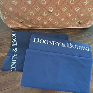 Dooney & Bourke Large Tote Bag Purse Tangerine Canvas Leather Designer‎ Monogram thumbnail 7