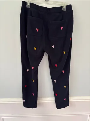 Lou & Grey w/ LOFT Colorful Heart Terry Sweatpants Jogger Pants Sz Med Valentine thumbnail 4