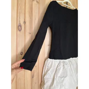 NWT J. CREW Bubble-hem Colorblock Mixy Dress Black White Boat Neck Mini Size M thumbnail 5