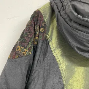 Vintage Atlantic Highlands Black & Green 1990s Parka Coat Womens M Patchwork thumbnail 8