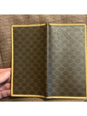 vintage Celine Macadam canvas long bifold wallet with leather trim. thumbnail 13