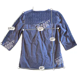 Boden Womens Tunic Blouse Blue Crochet‎ Lace 3/4 Sleeve Size 6 thumbnail 6