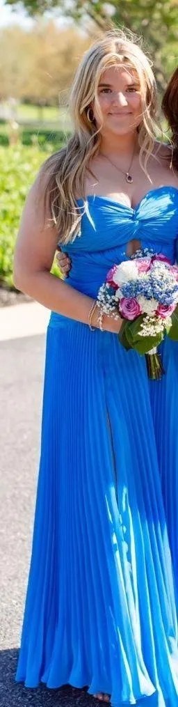 Prom Dress Maxi Lula Royal Blue strapless Size 10 thumbnail 2