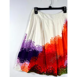 Cordelia Women’s Size 6 Multicolor‎ Abstract Print Pleated Cotton Skirt thumbnail 12