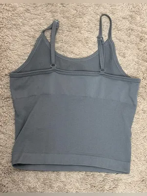 Grey Women's ribbed athletic crop tank top size XS NWOT thumbnail 5