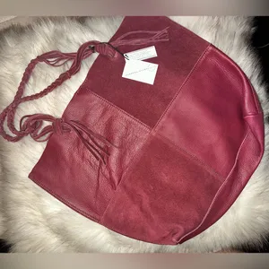 NWT Free People + Sundown Wilds Suede Nubuck Burgundy Bag thumbnail 3
