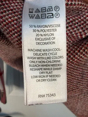 Tahari Mock Neck Plaid Sweater Size S thumbnail 5