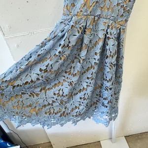 Love Ady‎ Blue Floral Guipure Lace Sleeveless Cocktail Mini Dress A-Line thumbnail 4