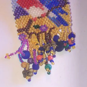 Colorful Seed Bead Beaded Bird Boho Brooch Pin Blue thumbnail 3