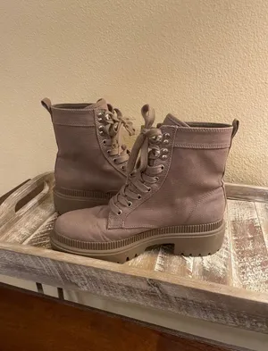H&M Canvas Lug Sole Lace Up Combat Boots Taupe Tan Color Women’s Size 6 thumbnail 8