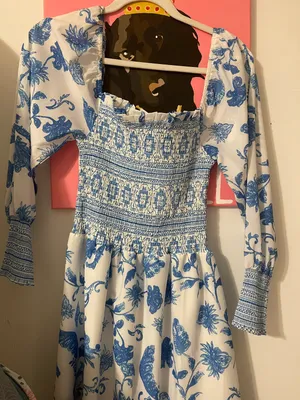 Boutique, blue and white dress thumbnail 1